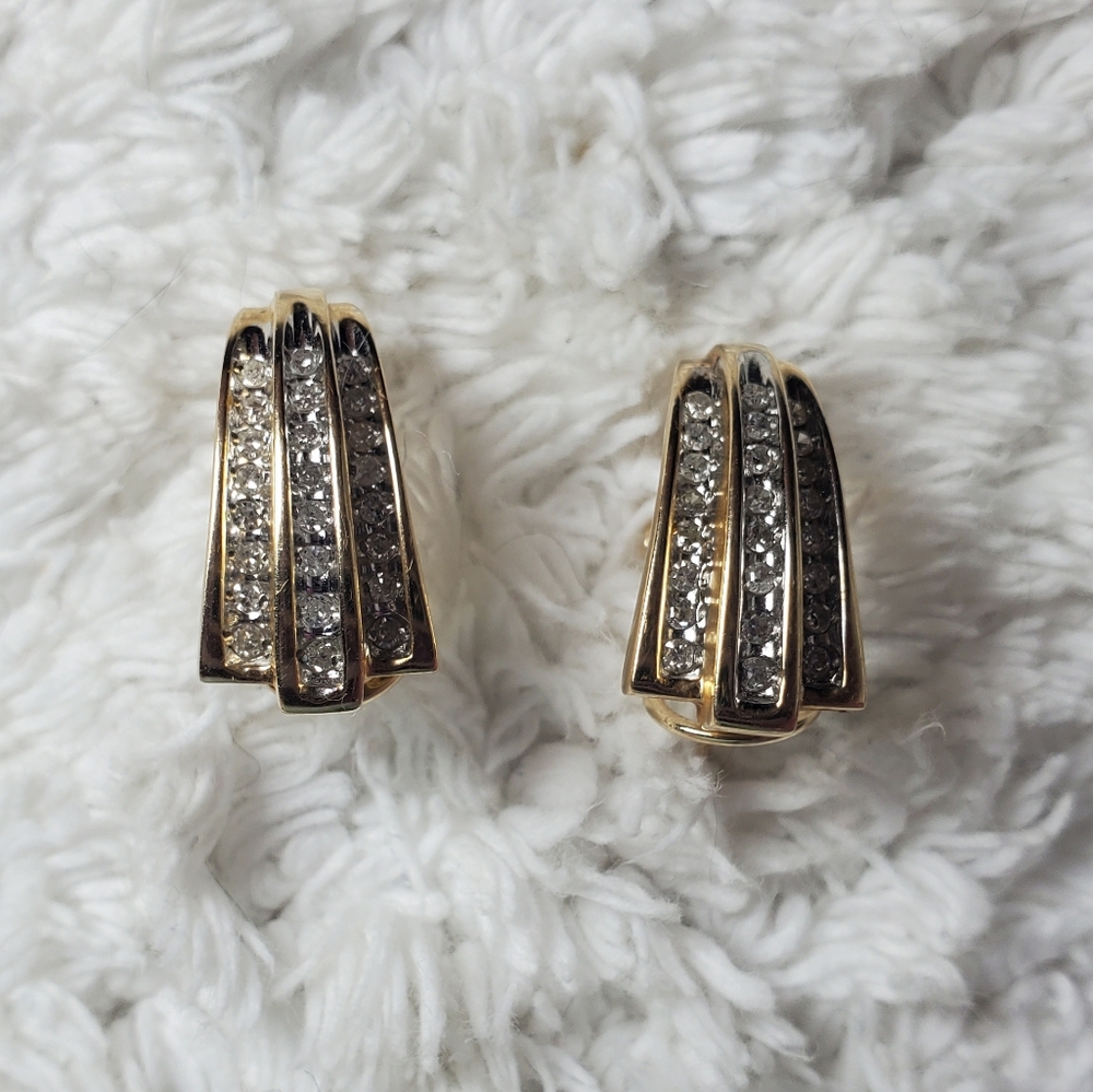 Zales14kGold Channel Set Diamond Earrings - Picture 4 of 14